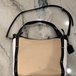 Ralph Lauren bag, NWT. Tricolor in camel, white and black